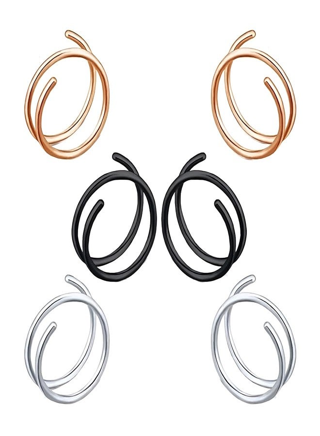 Decentraland Stainless Steel Spiral Nose Ring Double Hoop Nose Ring Single Pierced Nose Piercing for Women Hypoallergenic - Image 1